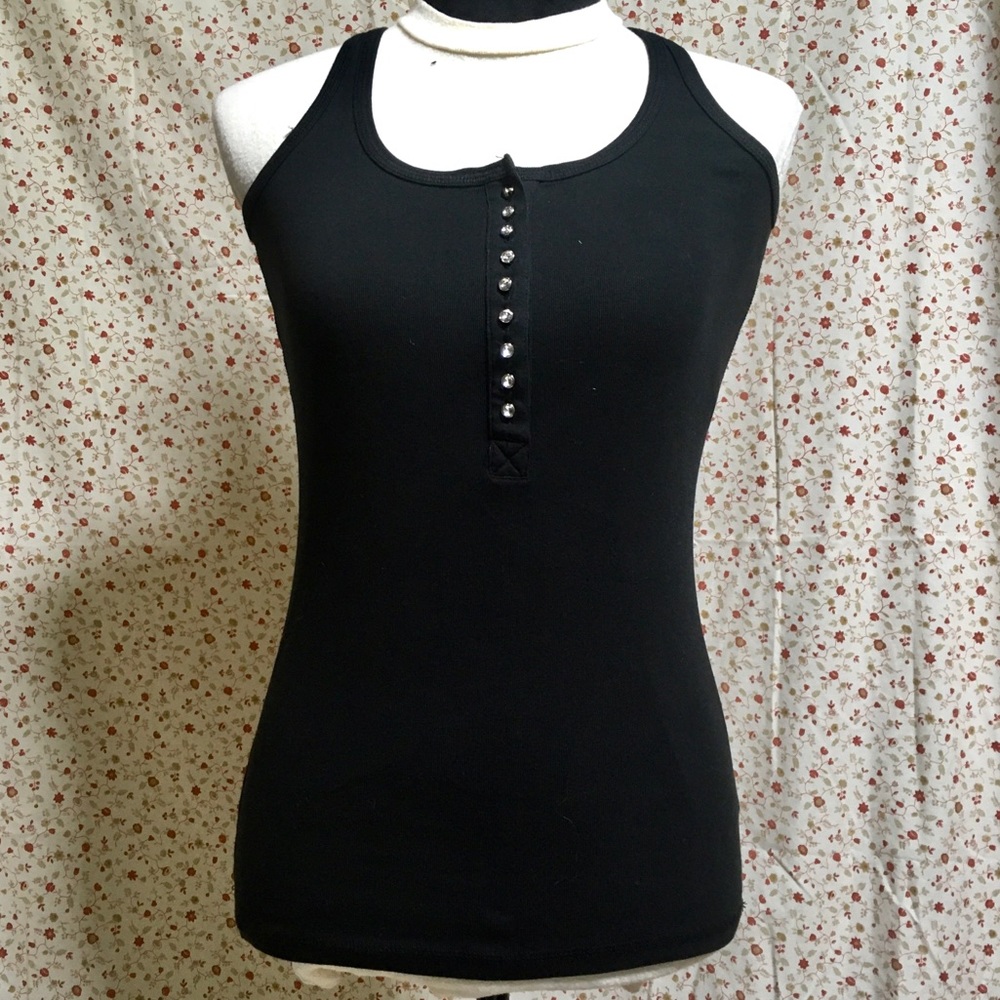 Millennium/2000s rhinestone button tank
